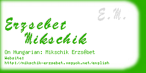 erzsebet mikschik business card